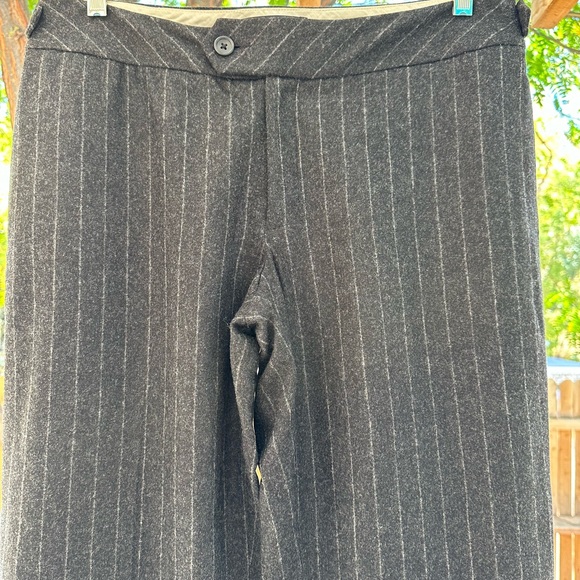 Banana Republic NWOT Martin Wool Cashmere Charcoal Striped Slacks Trousers Pants - Picture 6 of 16
